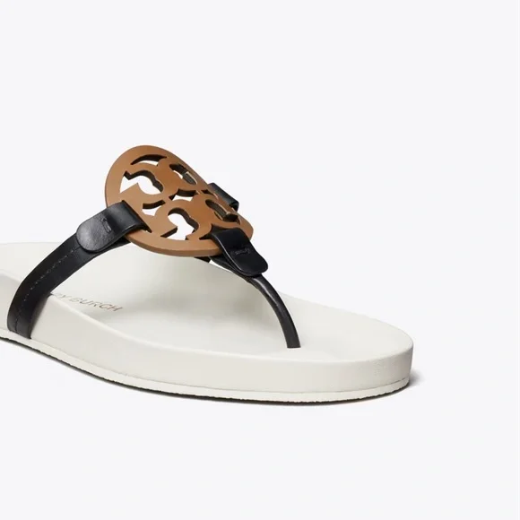 Tory Burch White and Brown Sandals - Picture 2 of 2